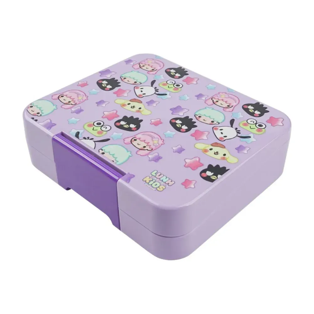 Lonchera Tipo Bento Kawai Lila Espacial con 4 Divisiones – Escolar Libre BPA2