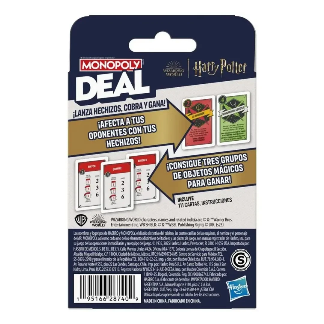 Juego de Cartas Monopoly Deal Harry Potter Hasbro – Edición Familiar3