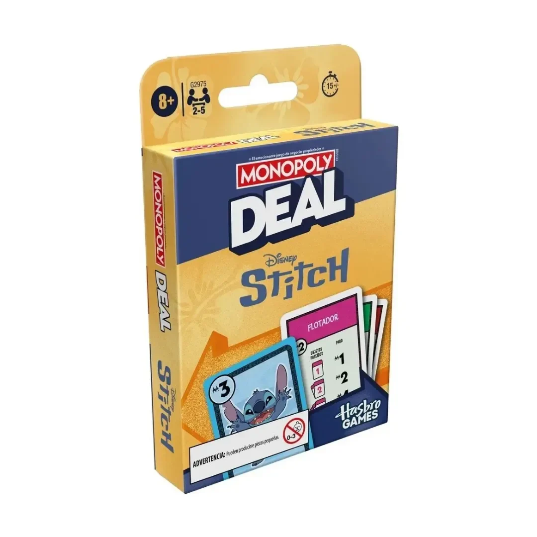 Juego de Cartas Monopoly Deal Stitch Disney Hasbro – Edición Familiar3