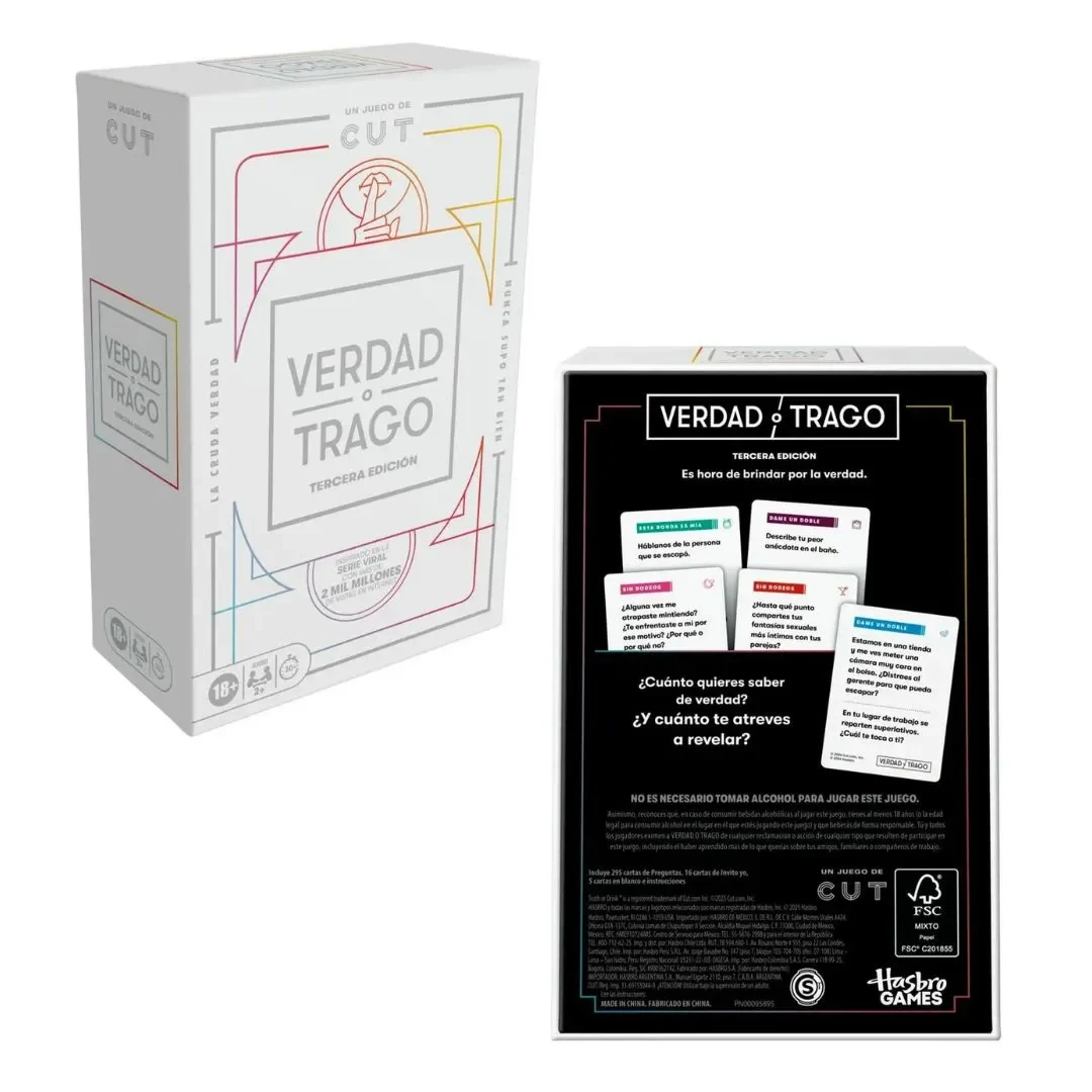 Juego de mesa Hasbro Games Verdad o Trago 3era edición3