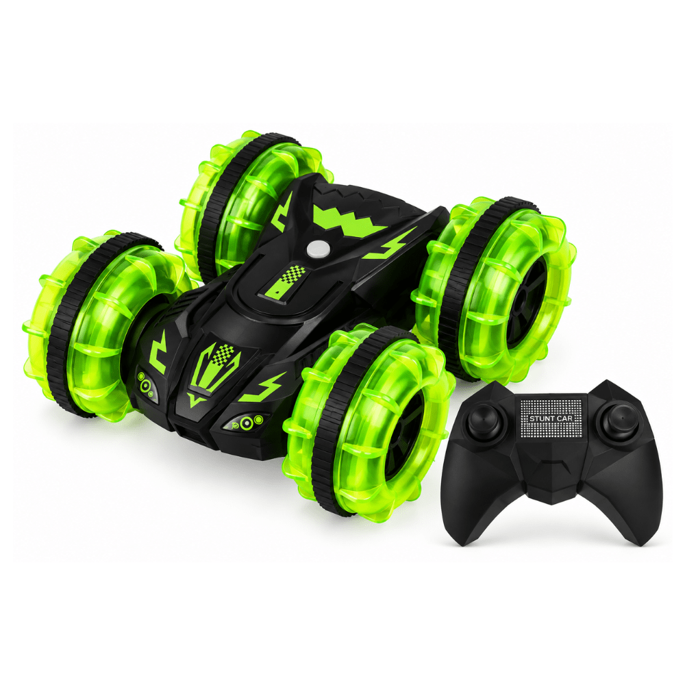 Auto RC Anfibio Stunt 4CH con Control Remoto, Luces y Giro 360° – Escala 1:203
