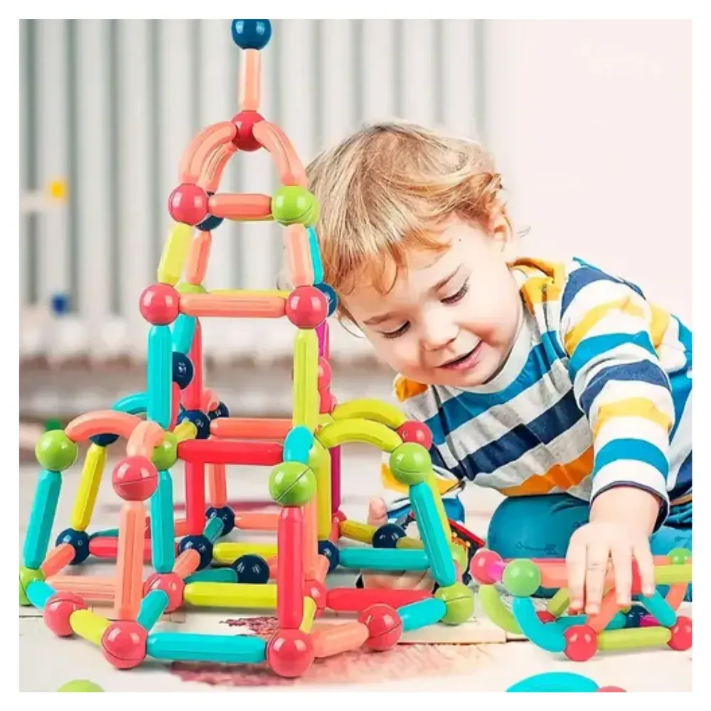 128 Piezas De Bloques Magneticos Construccion Creativa Niños3