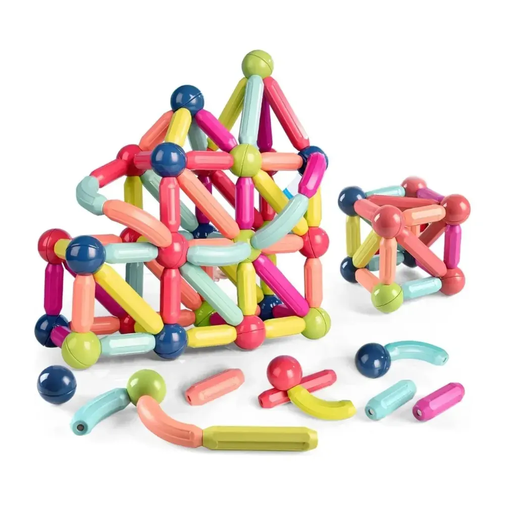 128 Piezas De Bloques Magneticos Construccion Creativa Niños4