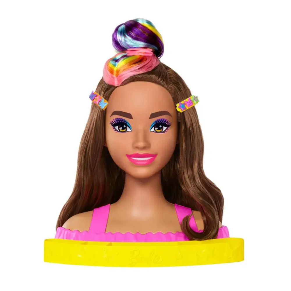 Muñeca Barbie Arcoíris Neón Castaña2
