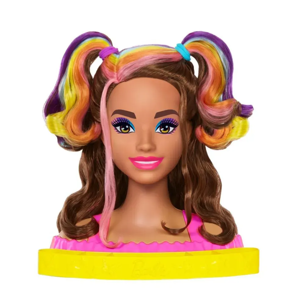 Muñeca Barbie Arcoíris Neón Castaña4