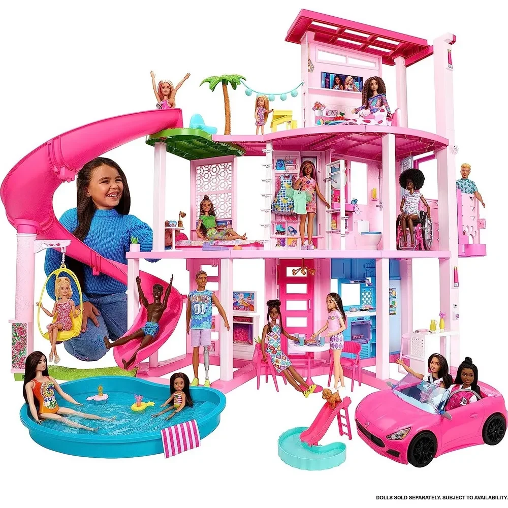 Barbie Casa de los Sueños 3 Pisos Con Piscina Y Tobogán3