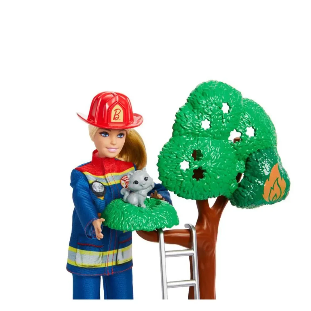 Muñeca Barbie Profesiones Bombera Al Rescate6