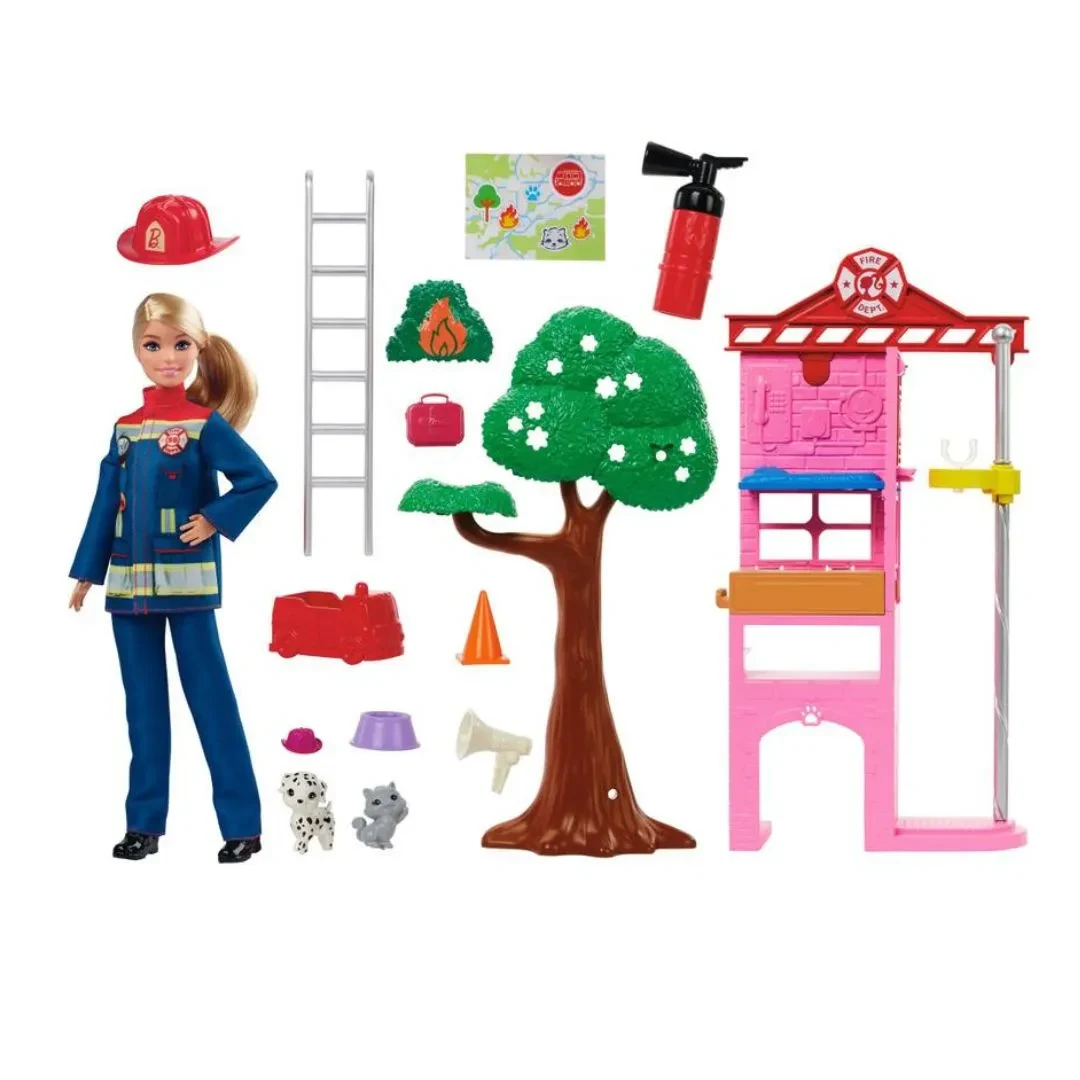 Muñeca Barbie Profesiones Bombera Al Rescate7