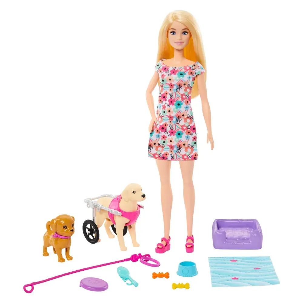 Barbie Set de Juego Paseo de Perrito3