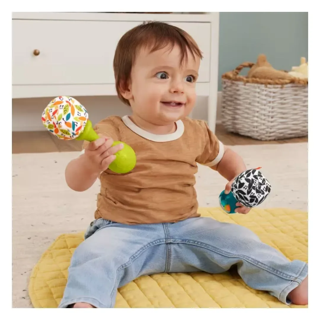 Fisher-Price Baby Sonajas para Bebés Maracas Azul y Verde Diversión y Música3