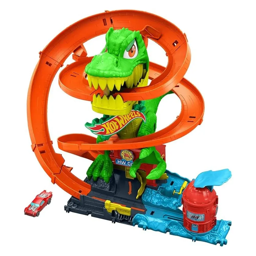 Hot Wheels City T-Rex Vs Estación De Bomberos2