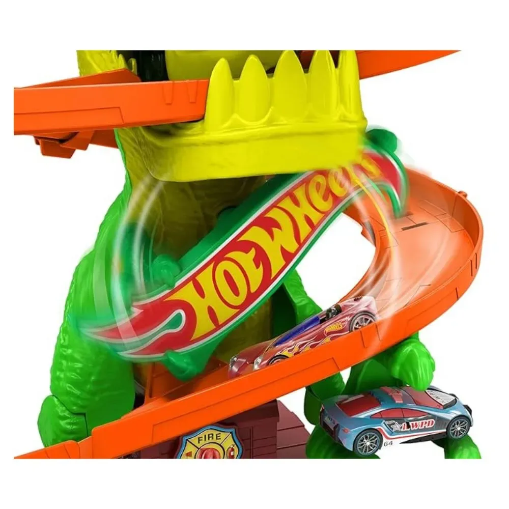 Hot Wheels City T-Rex Vs Estación De Bomberos5