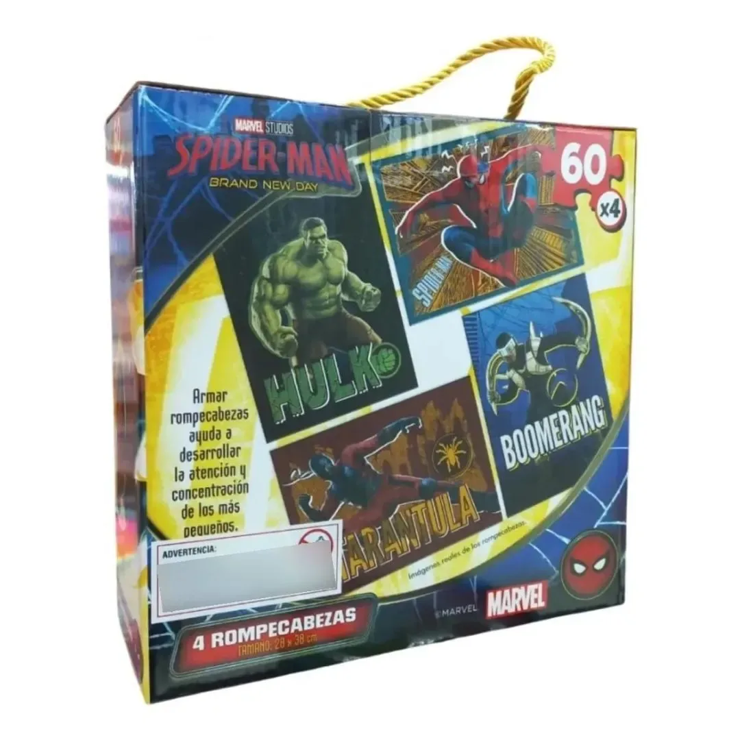 Rompecabezas 4 En 1 Spiderman de 60 piezas2