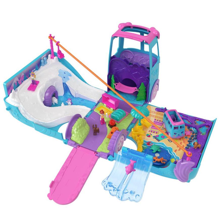 Set De Juego Polly Pocket Aventuras Sobre Ruedas Con Mascotas4