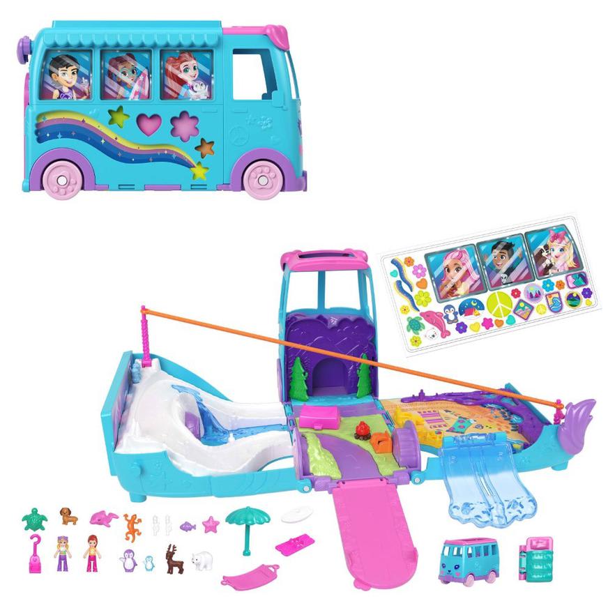 Set De Juego Polly Pocket Aventuras Sobre Ruedas Con Mascotas6