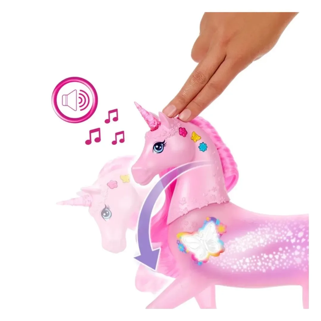 Barbie Fantasía Set de Juego Unicornio con Luz y Sonido4