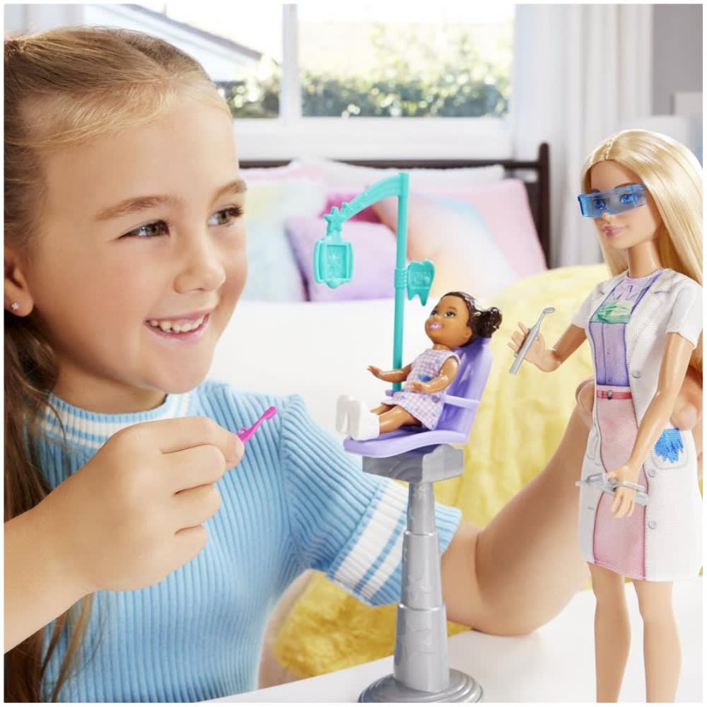 Set Muñeca Barbie Profesiones Dentista Cabello Rubio4