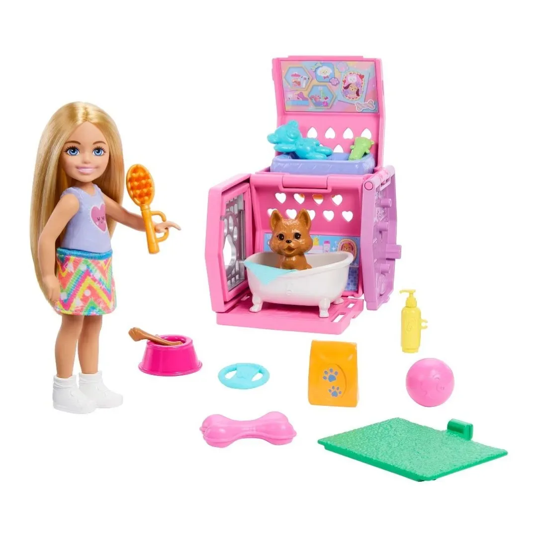 Barbie Set Muñeca Chelsea Fiesta de Perritos2
