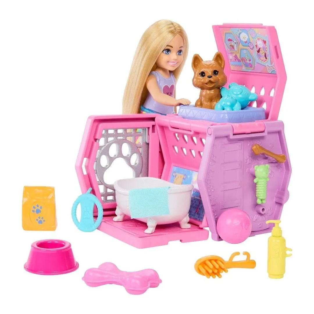 Barbie Set Muñeca Chelsea Fiesta de Perritos3