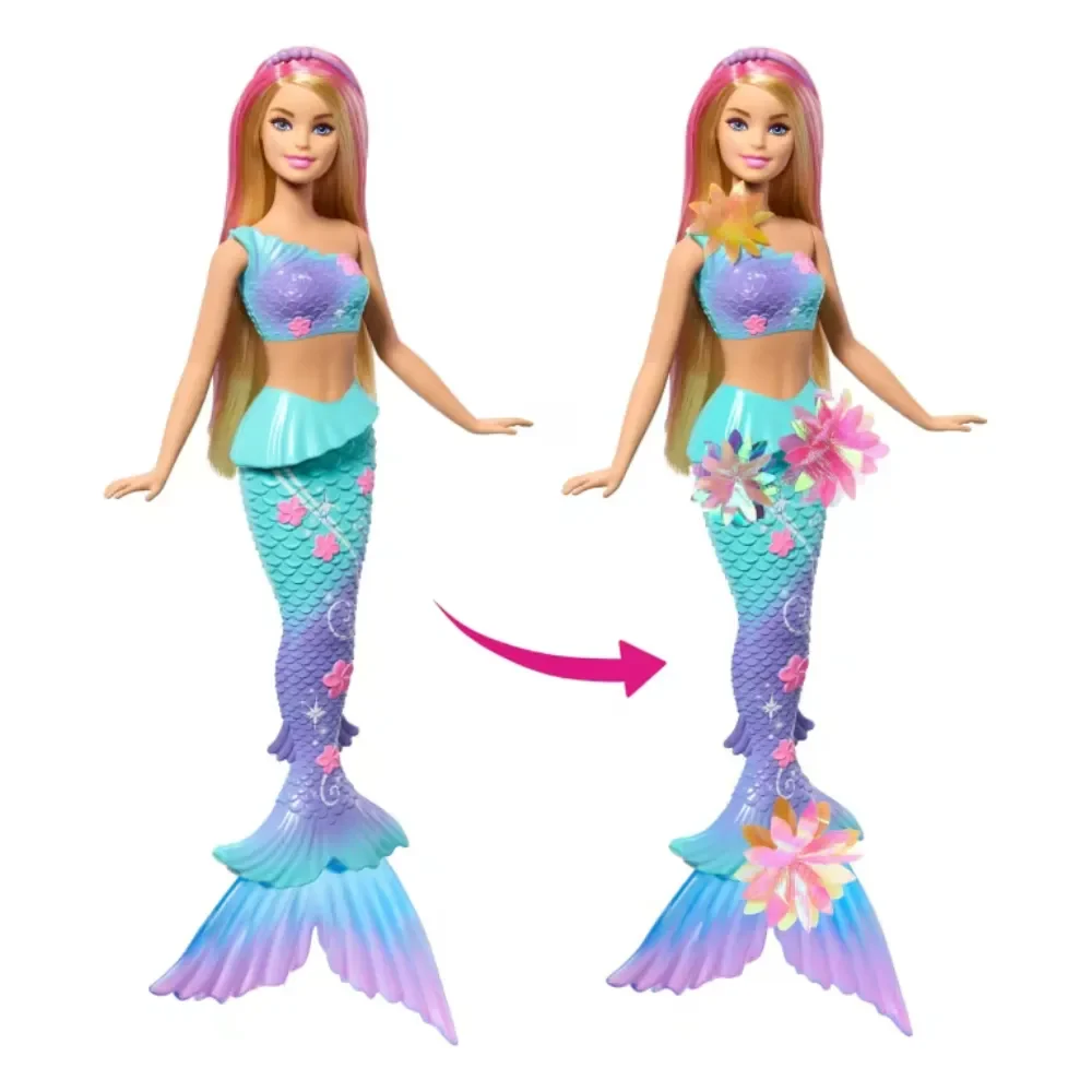 Muñeca Barbie Fantasia Sirena Con Transformación De Flores3