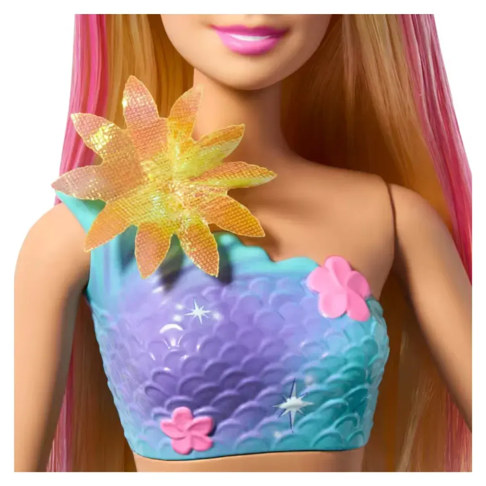 Muñeca Barbie Fantasia Sirena Con Transformación De Flores5