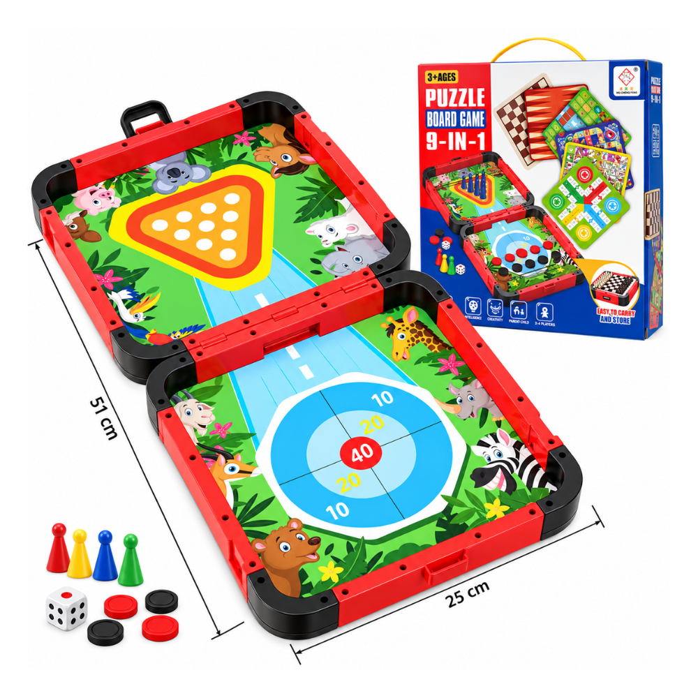 Juego De Mesa 9 en 1, incluye ajedrez, damas, backgammon, ludo, serpientes y escaleras3