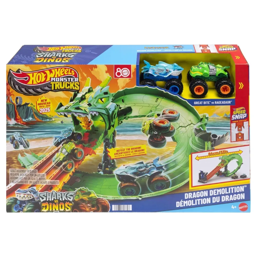 Hot Wheels Monster Trucks Pista Destrucción del Dragón2