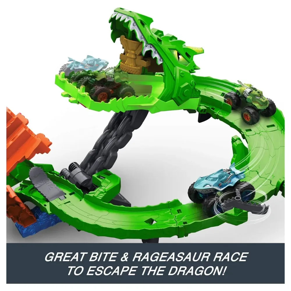 Hot Wheels Monster Trucks Pista Destrucción del Dragón5