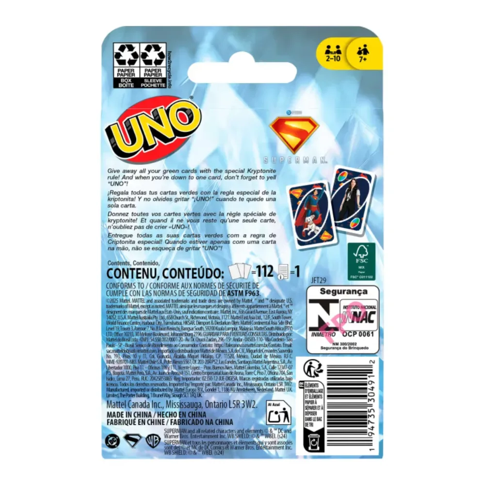 Juego De Cartas UNO Super Man5