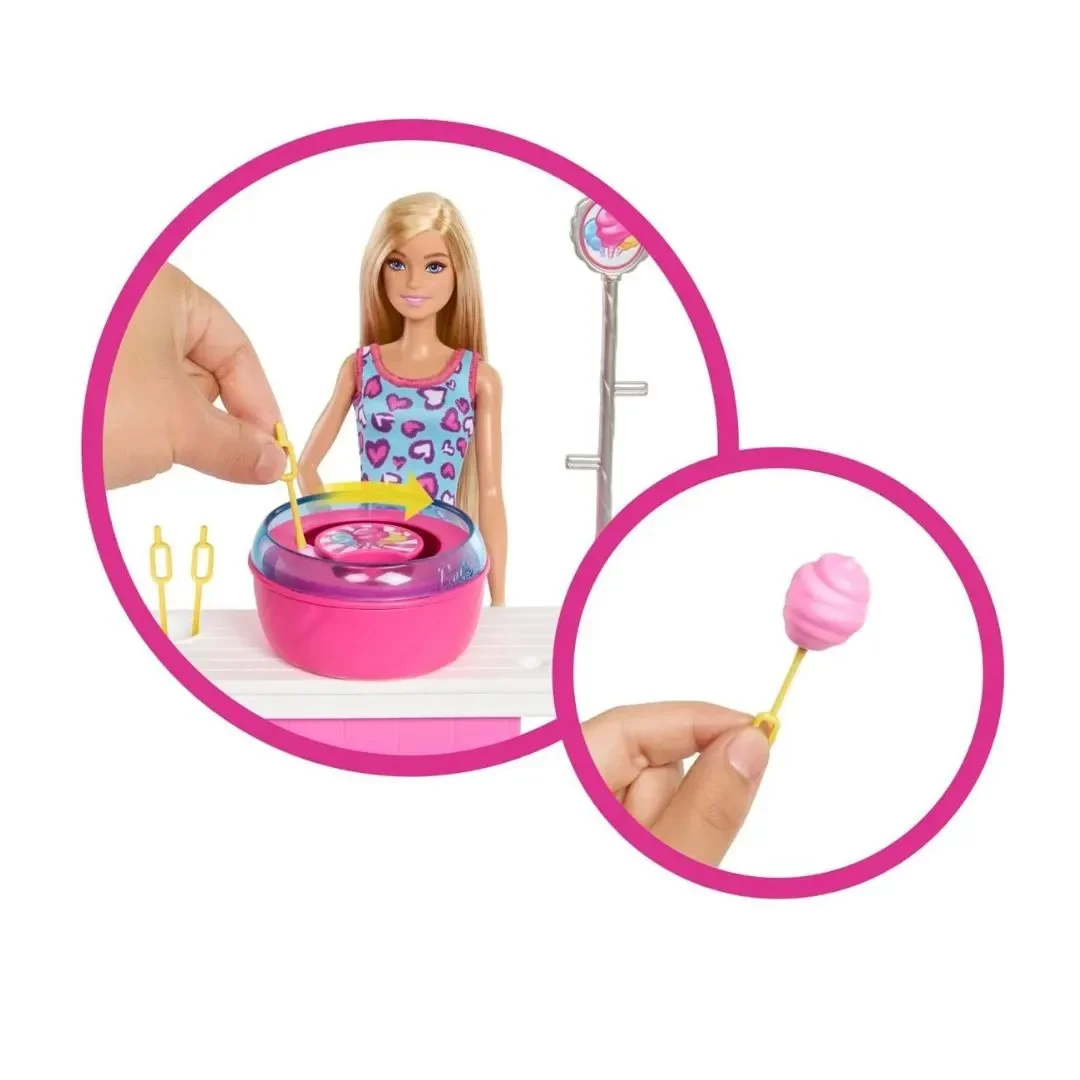 Barbie Stand de Estación Algodón de Azúcar Juegos y Premios2