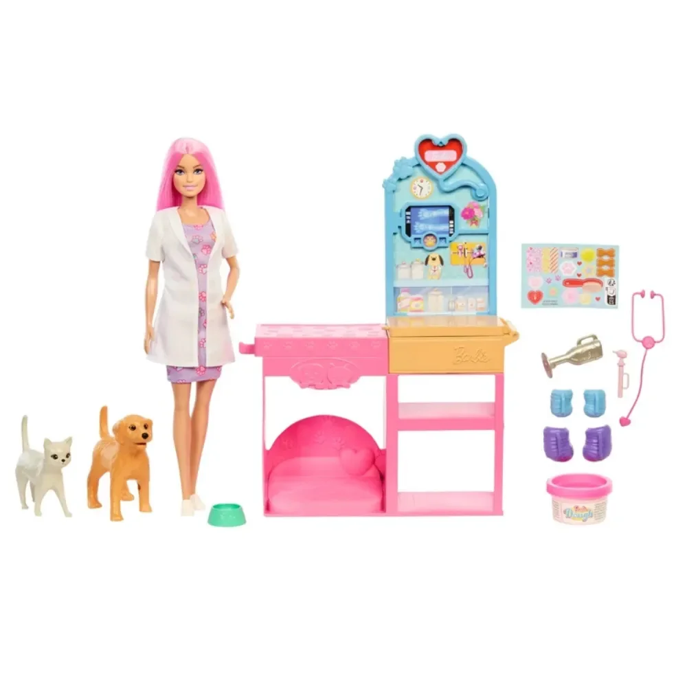 Barbie Profesiones Set Veterinaria Con Mascota y Accesorios2