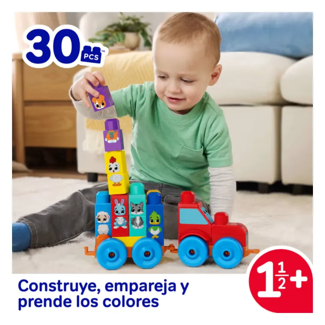 MEGA BLOKS Tractor Granja con Animalitos – Set de Construcción 30 Piezas2