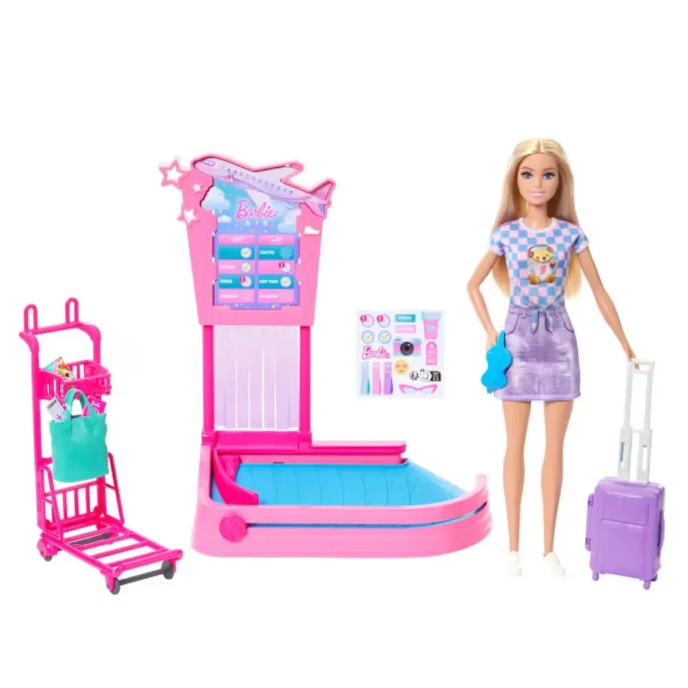 Barbie 'Malibú', Muñeca De Viaje, Conjunto De Recogida De Equipaje Y Accesorios2