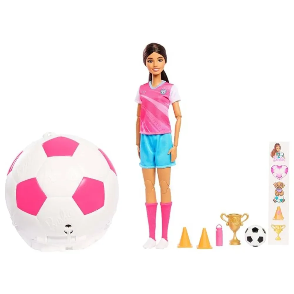 Muñeca Barbie Team Roll & Reveal Jugadora de Fútbol2