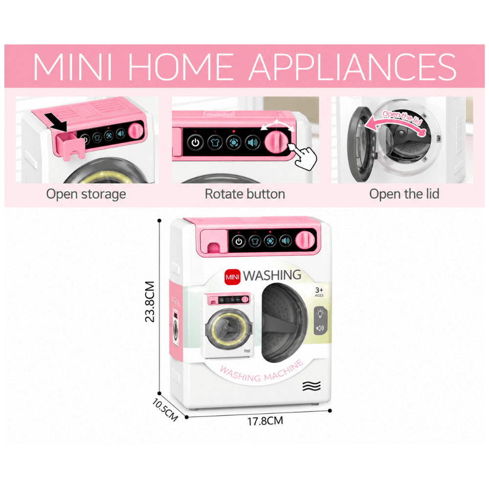Lavadora De Juguete Mini Realista con luz y sonido2