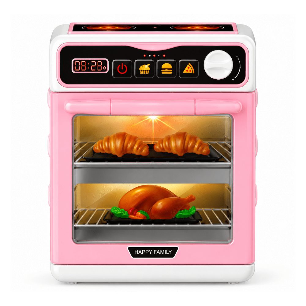 Horno De Juguete Mini realista con luz y sonido con alimentos para el horno1