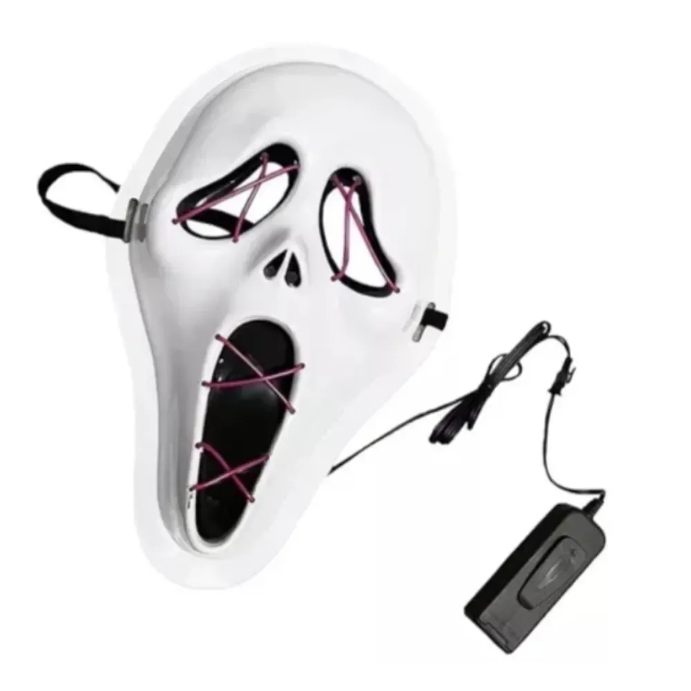 Máscara Scream Icono del Terror Halloween Led Disfraz3