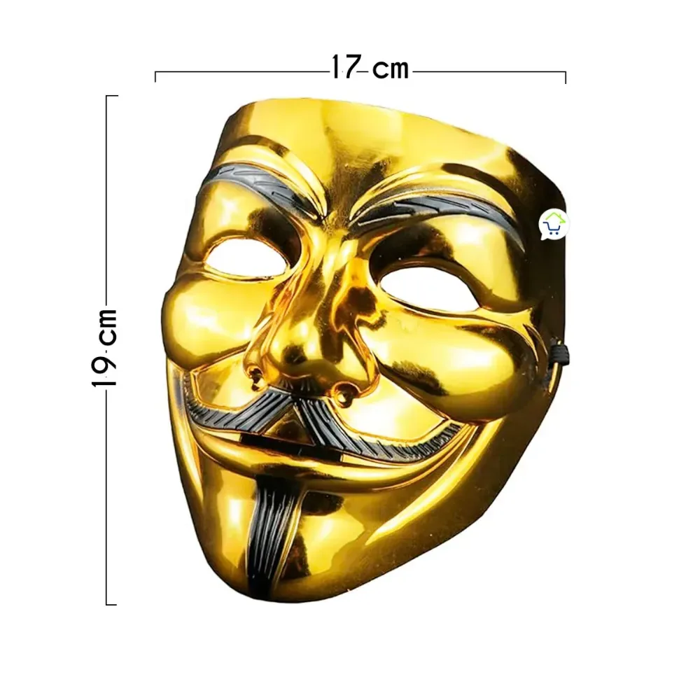 Máscara Anonymos V de Venganza Disfraz Halloween Dorado2