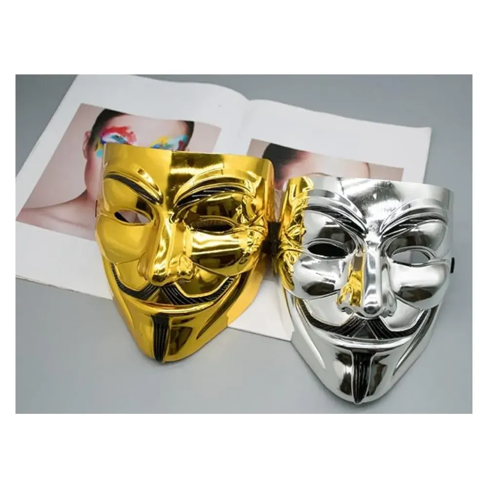 Máscara Anonymos V de Venganza Disfraz Halloween Dorado4
