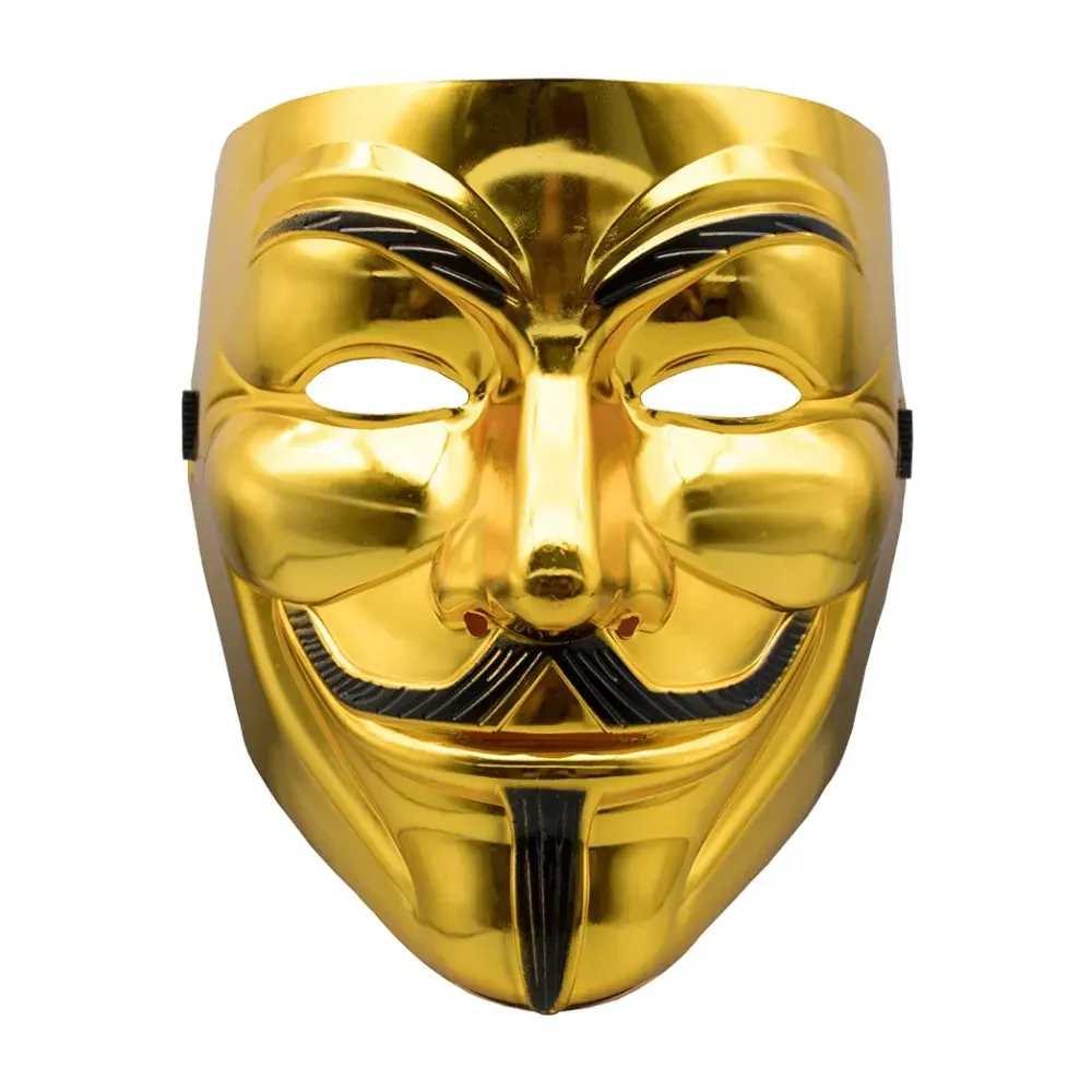 Máscara Anonymos V de Venganza Disfraz Halloween Dorado5