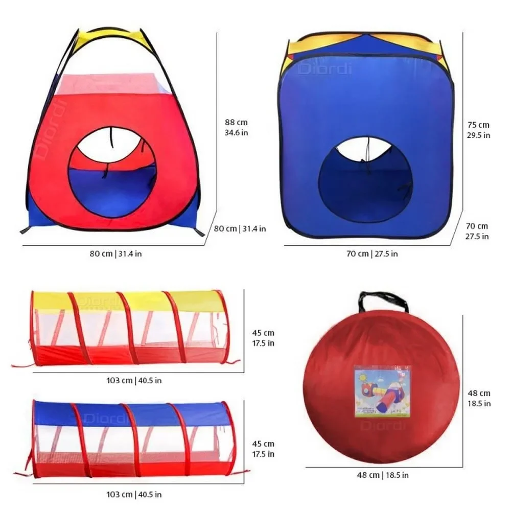 Carpa Circuito 4 En 1 Doble Túnel Juego Para Niños Unisex2