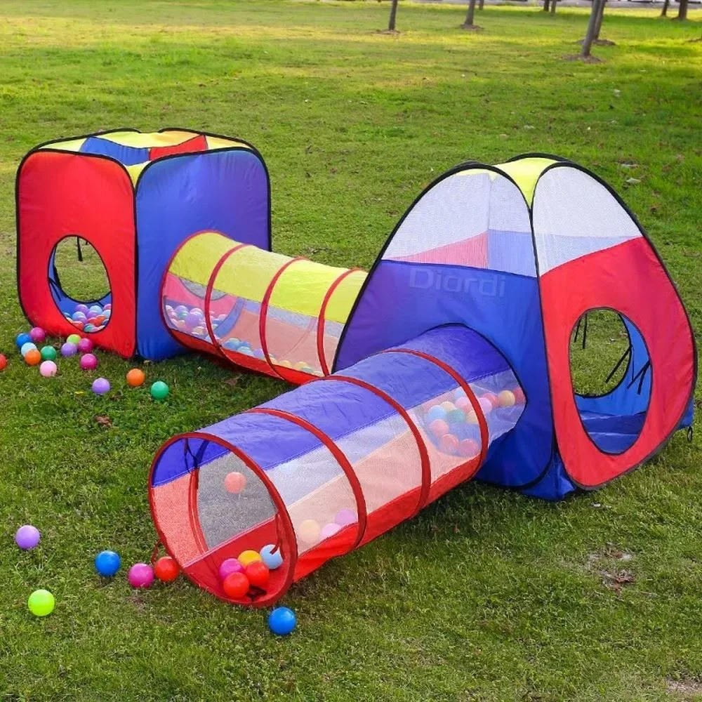 Carpa Circuito 4 En 1 Doble Túnel Juego Para Niños Unisex3