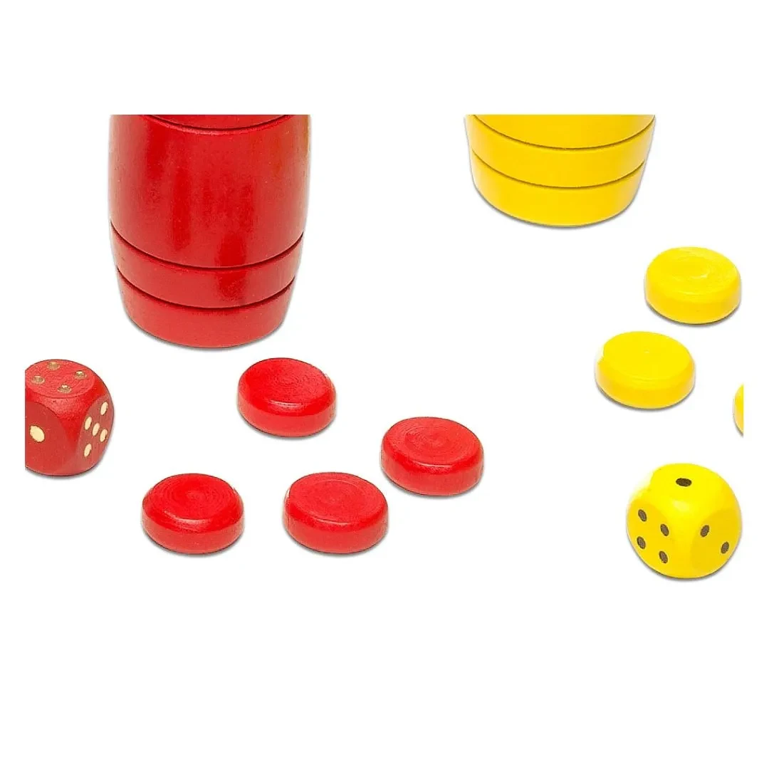 Juego de Mesa Tablero Parchis y Oca con Accesorios de Madera - Cayro3