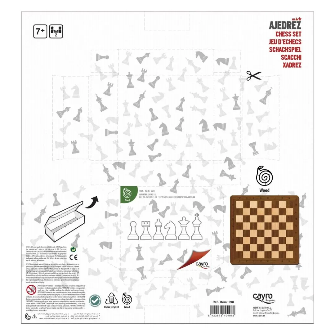 Juego de Mesa Ajedrez Tablero y Accesorios - Cayro Madera5