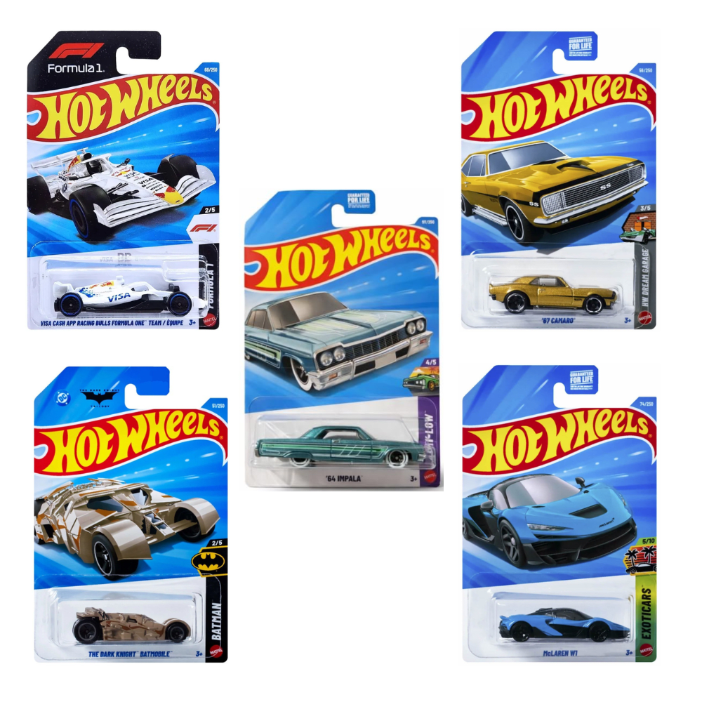 Hot Wheels Ultimate Legends Pack x5  - F1 - Camaro - Impala - Batmobile - McLaren1