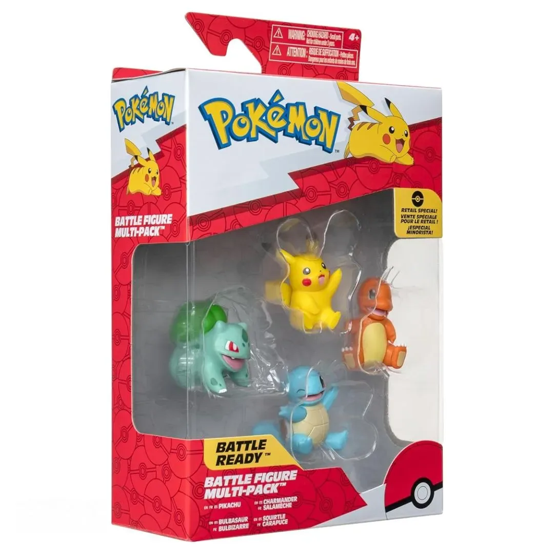 Pokémon Battle Figures Pack x4 Figuras 4 cm Pikachu, Charmander, Bulbasaur y Squirtle2