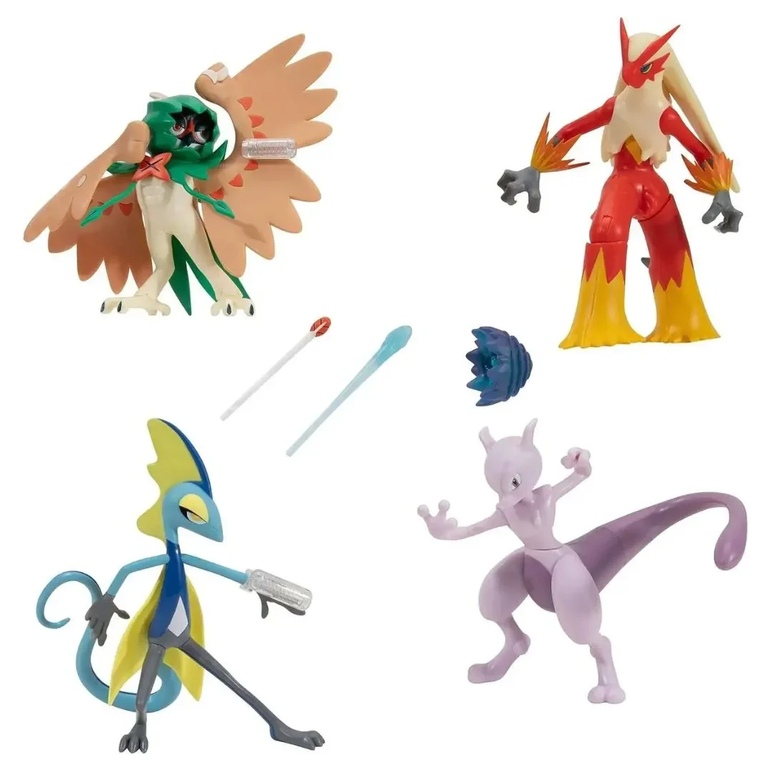 Pack x4 Figuras Pokemon Decidueye, Inteleon, Blaziken & Mewtwo2
