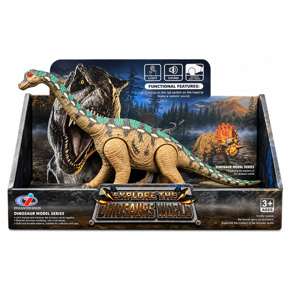 Dinosaurio De Juguete Dinosaurs World Branquiosaurus con sonido.1