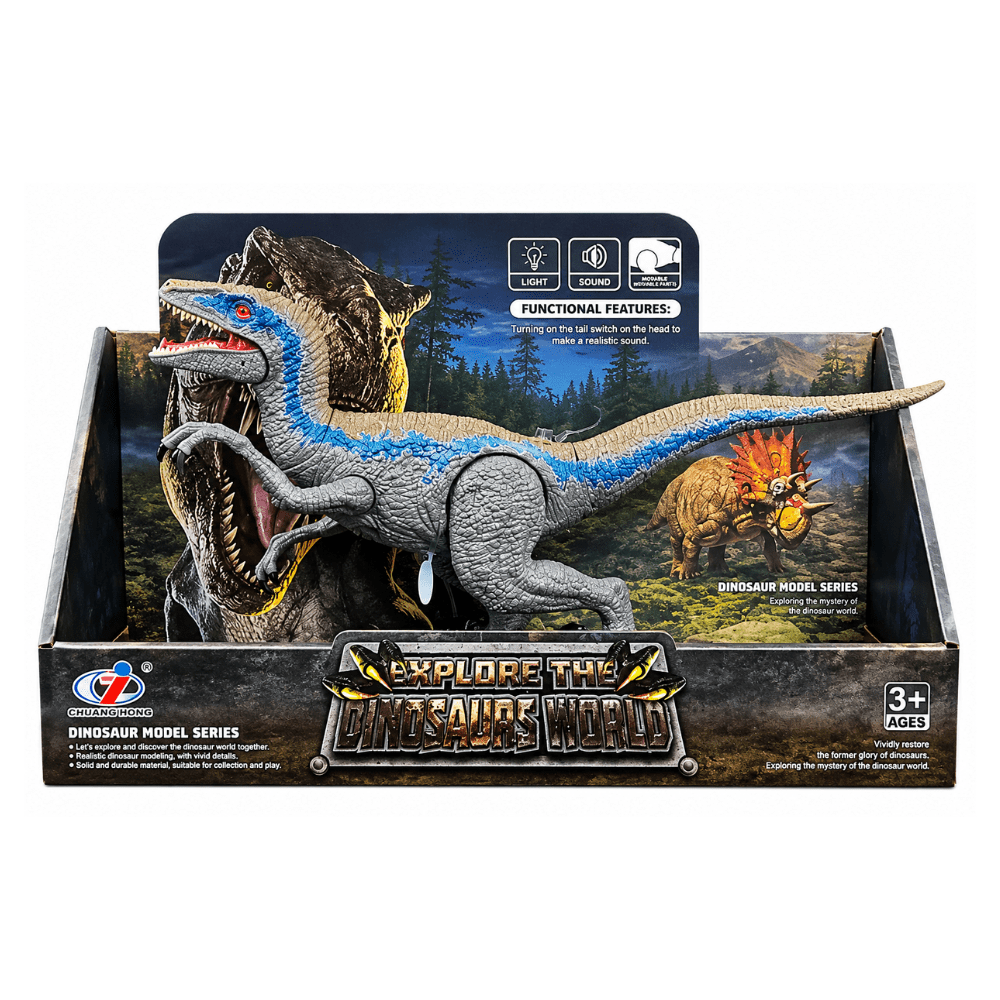 Dinosaurio De Juguete Dinosaurs World Velociraptor con sonido.1
