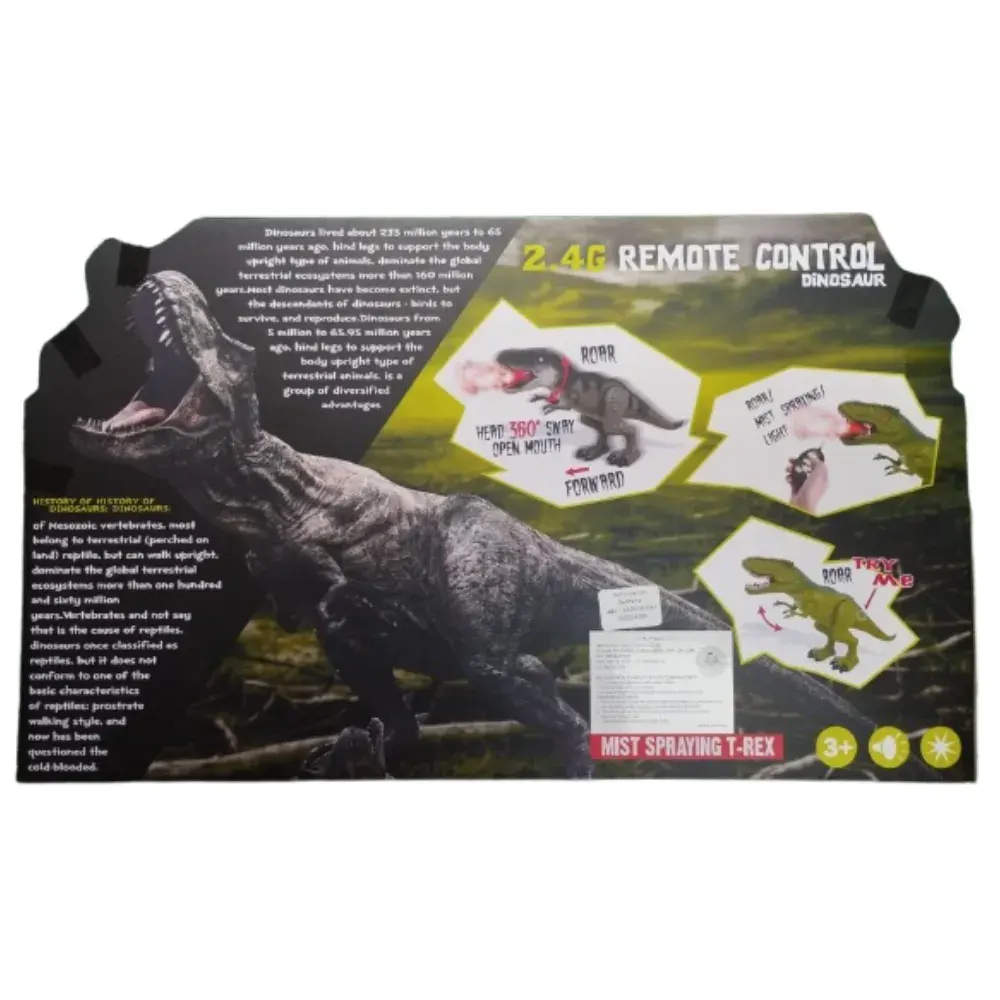 Dinosaurio T-Rex A Control Remoto Con Luz Y Efectos De Humo2
